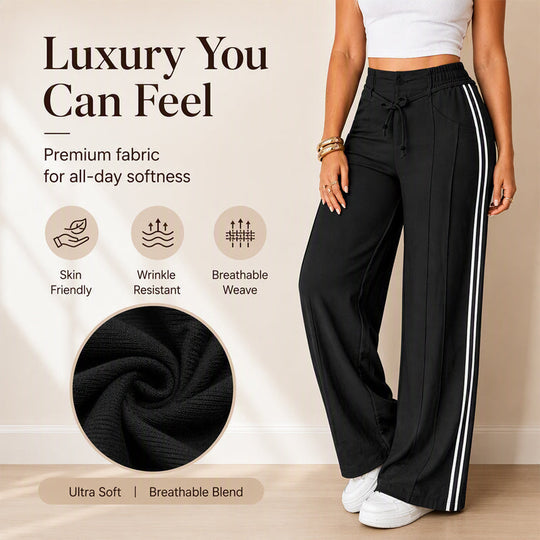 ☀️👖Seasonal Style - High-Rise Drawstring Pants – Breezy Comfort & Easy Pairing for Any Casual Look