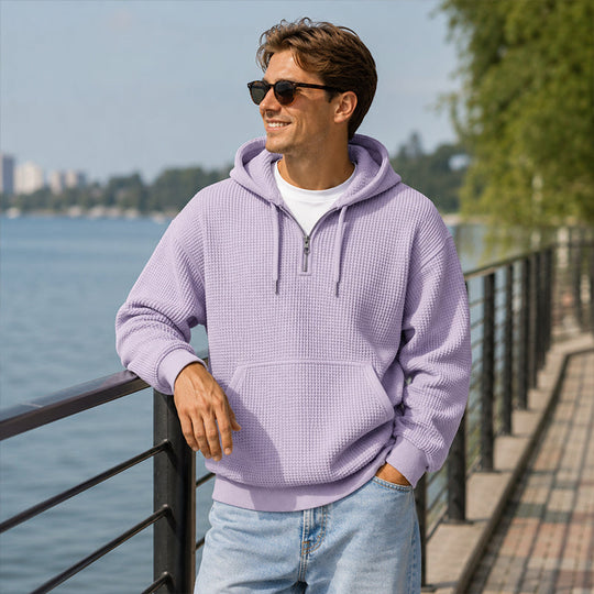 Men's Knit Quarter-Zip Hoodie Sweatshirt