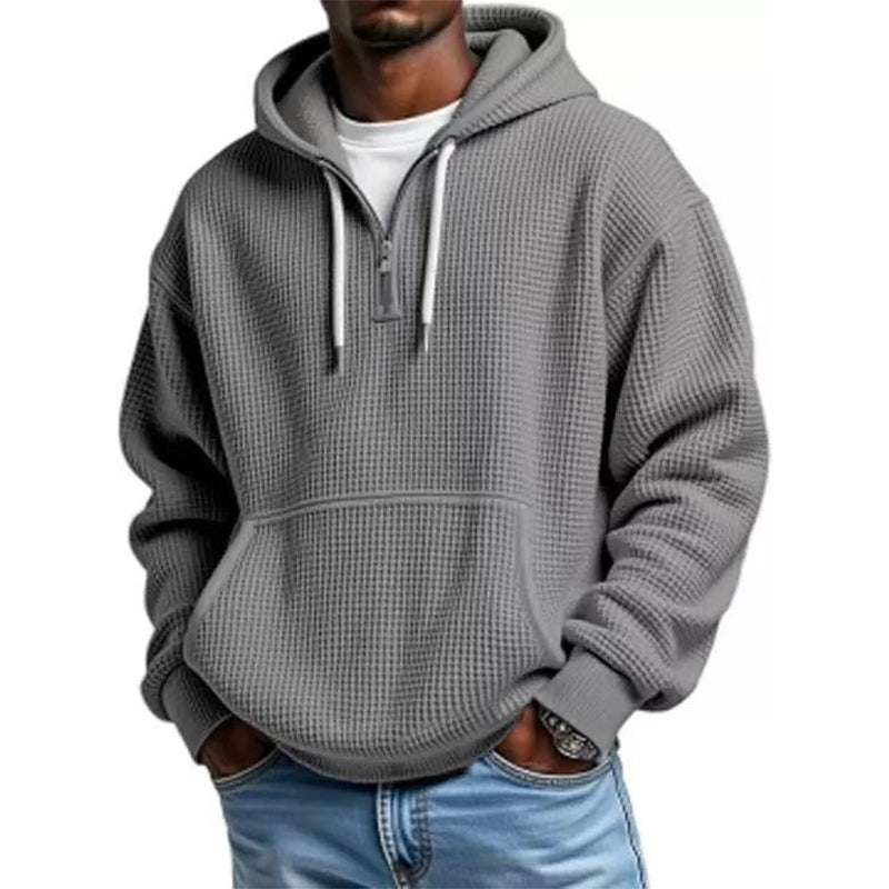 Men's Knit Quarter-Zip Hoodie Sweatshirt