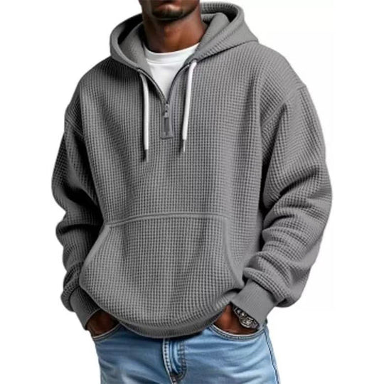 Men's Knit Quarter-Zip Hoodie Sweatshirt