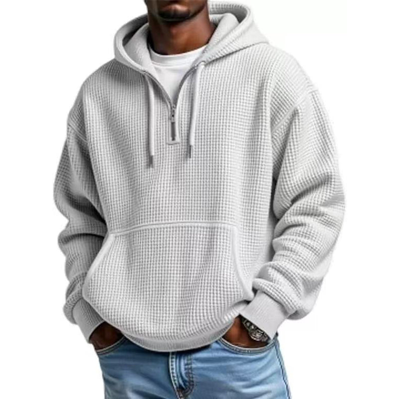 Men's Knit Quarter-Zip Hoodie Sweatshirt