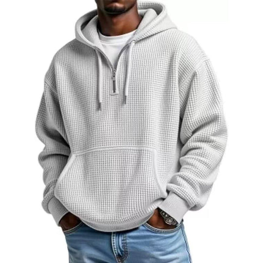 Men's Knit Quarter-Zip Hoodie Sweatshirt