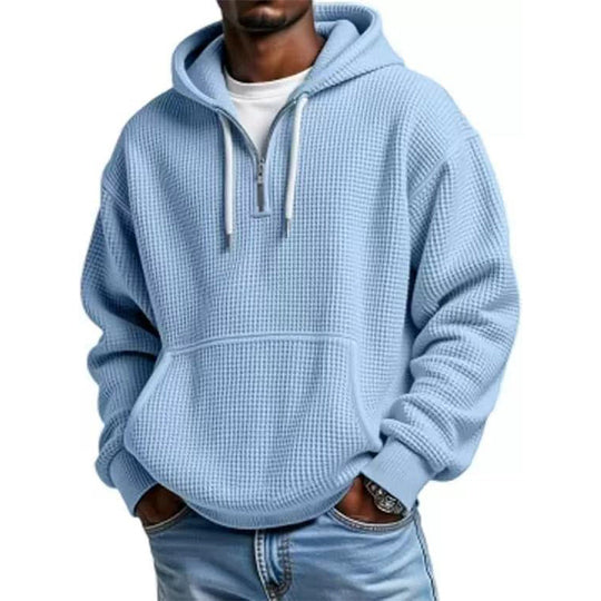 Men's Knit Quarter-Zip Hoodie Sweatshirt