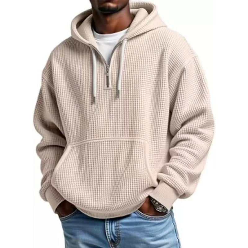 Men's Knit Quarter-Zip Hoodie Sweatshirt