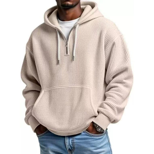 Men's Knit Quarter-Zip Hoodie Sweatshirt