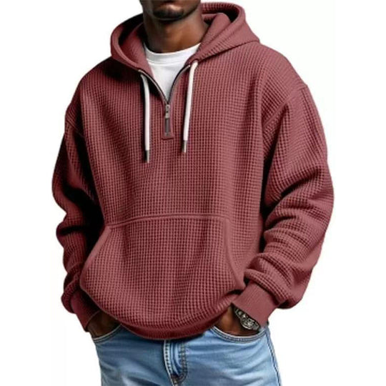 Men's Knit Quarter-Zip Hoodie Sweatshirt