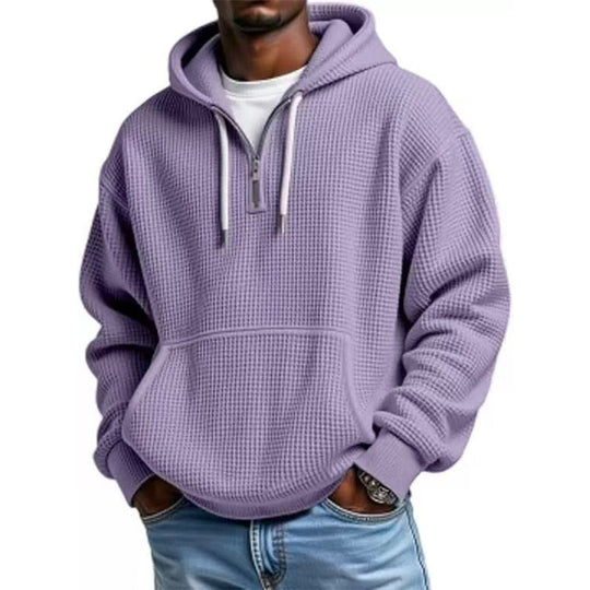 Men's Knit Quarter-Zip Hoodie Sweatshirt