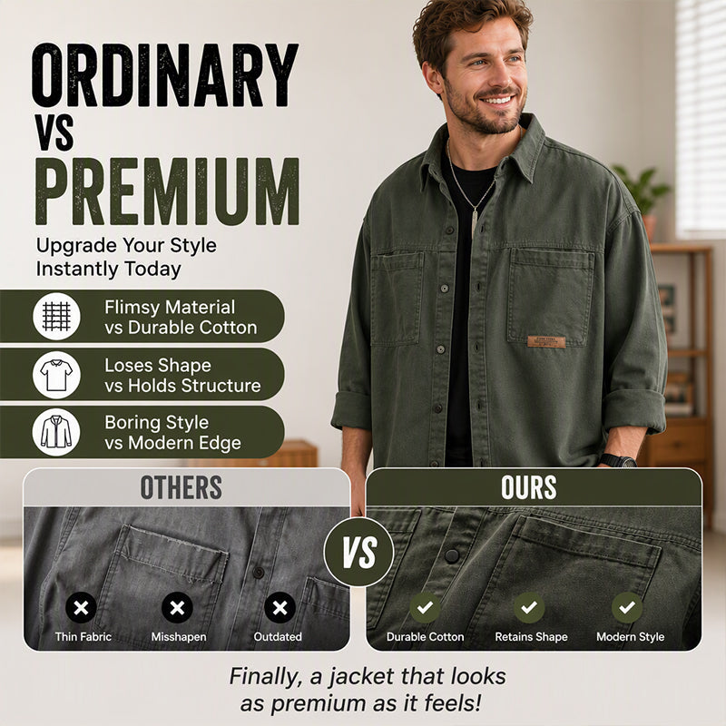 ⌛Limited-Time Offer🛍️Men's Long Sleeve Loose-Fit Utility Shirt