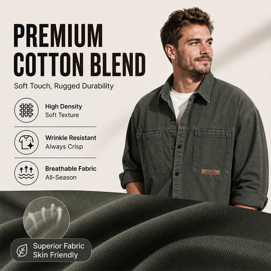 ⌛Limited-Time Offer🛍️Men's Long Sleeve Loose-Fit Utility Shirt
