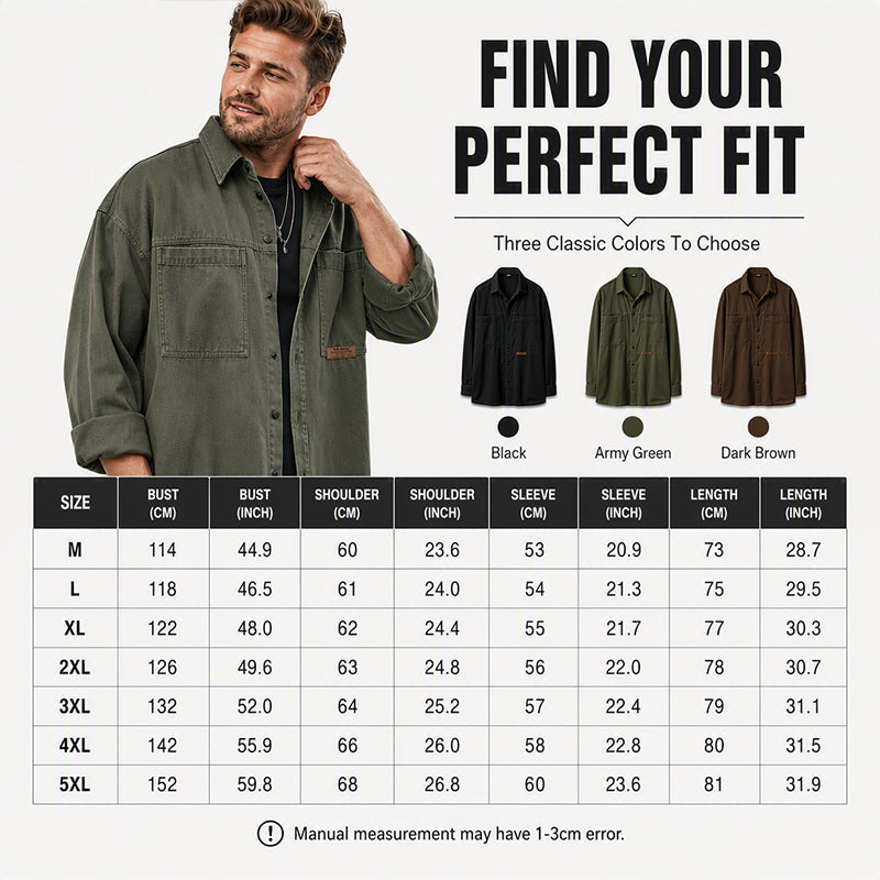⌛Limited-Time Offer🛍️Men's Long Sleeve Loose-Fit Utility Shirt