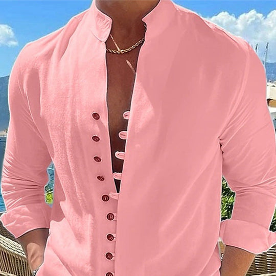 ⌛Limited-Time Offer🛍️Men's Casual Stand Collar Long Sleeve Shirt