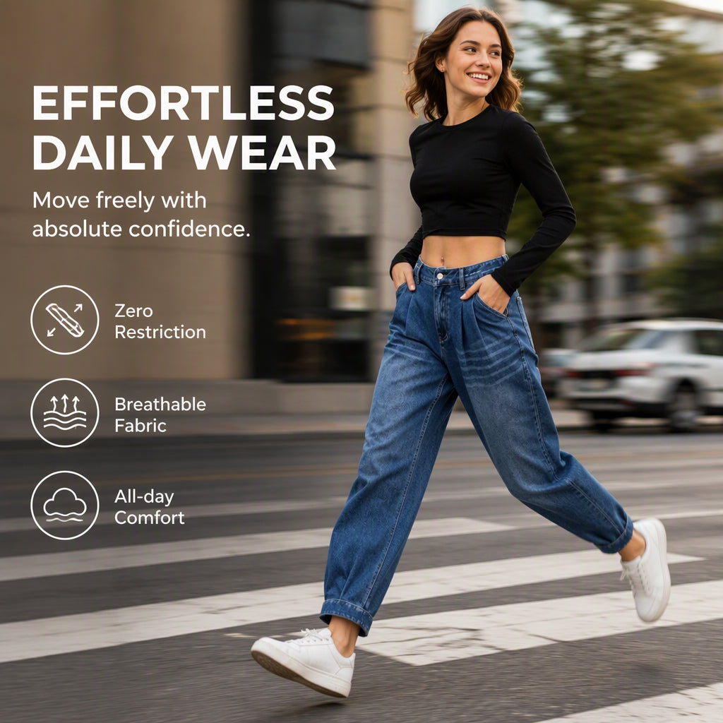 Women's High Waisted Harem Denim Pants