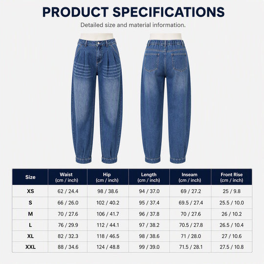 Women's High Waisted Harem Denim Pants