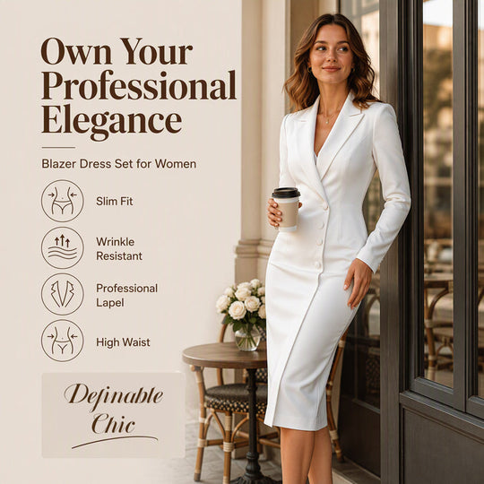 Trending Now⭐👗 Asymmetrical Single-Breasted Blazer Dress – Tailored Silhouette for Effortless Office-to-Evening Style