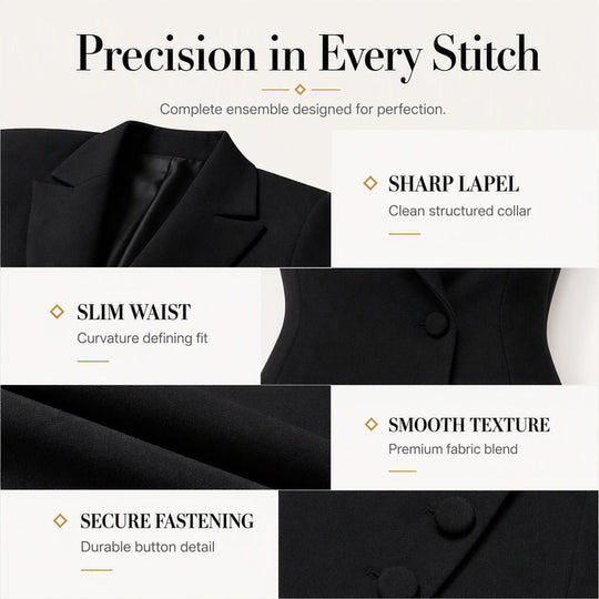 Trending Now⭐👗 Asymmetrical Single-Breasted Blazer Dress – Tailored Silhouette for Effortless Office-to-Evening Style