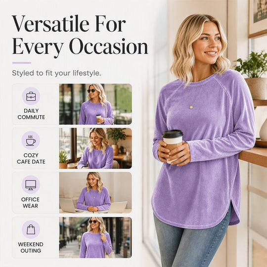 👚Seasonal Style - Relaxed Cotton Crew Top – Breezy Comfort & Easy Pairing with Jeans or Leggings