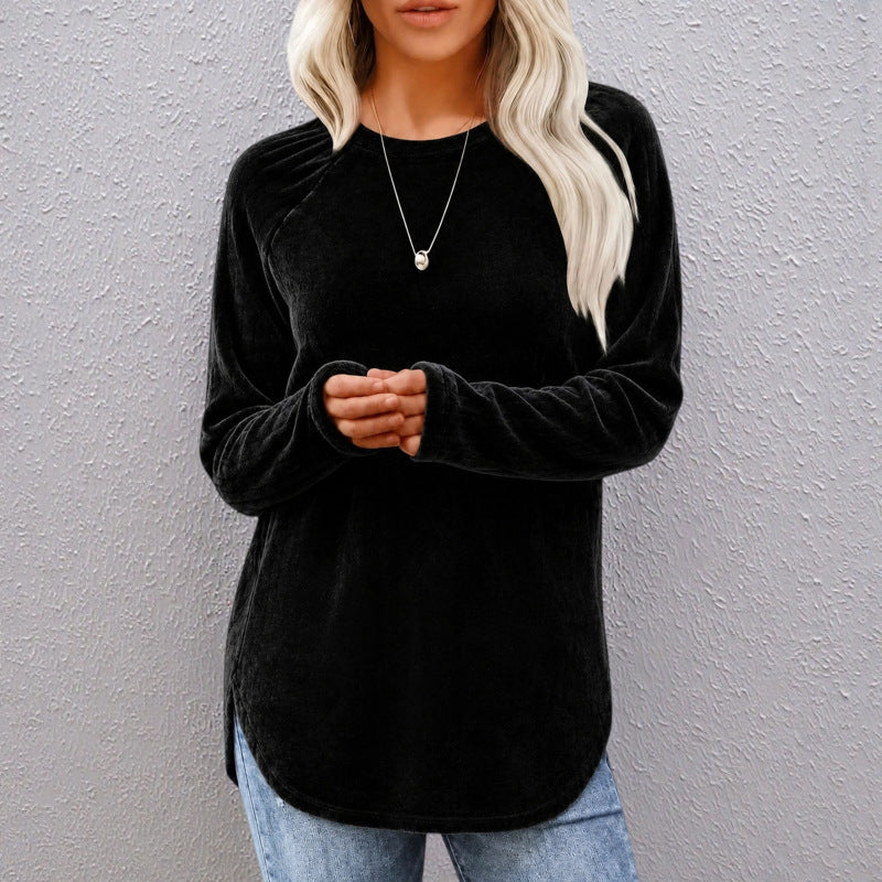 👚Seasonal Style - Relaxed Cotton Crew Top – Breezy Comfort & Easy Pairing with Jeans or Leggings