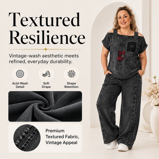 👖 LIMITED-TIME 50% OFF! ✨ Women's Off Shoulder Top & Wide Leg Pants