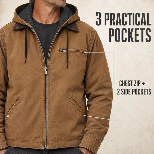 ⏳LAST DAY SALE 50% OFF !!📢Men’s Plush-Lined Hooded Work Jacket