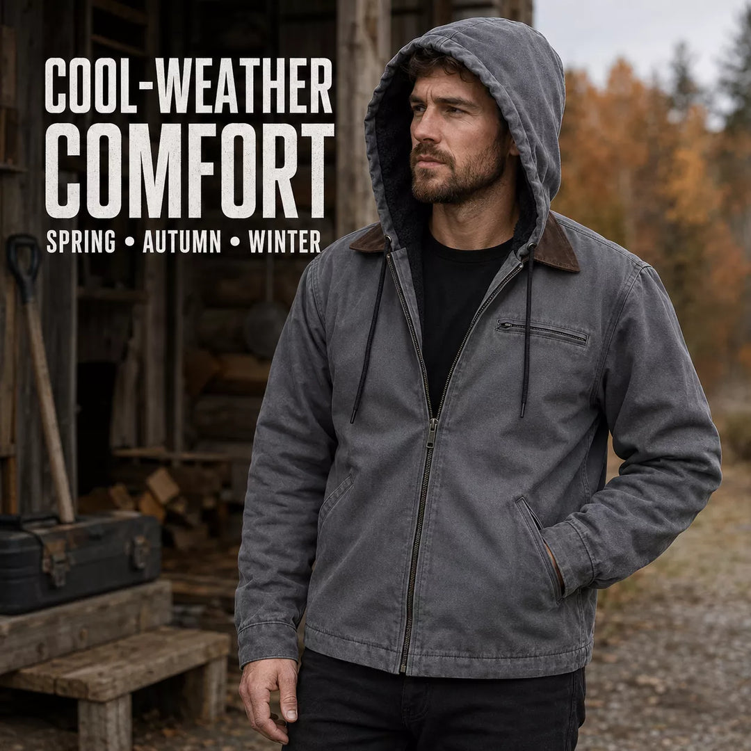 ⏳LAST DAY SALE 50% OFF !!📢Men’s Plush-Lined Hooded Work Jacket