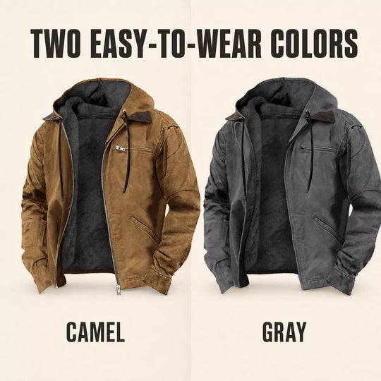 ⏳LAST DAY SALE 50% OFF !!📢Men’s Plush-Lined Hooded Work Jacket
