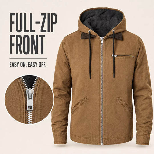 ⏳LAST DAY SALE 50% OFF !!📢Men’s Plush-Lined Hooded Work Jacket