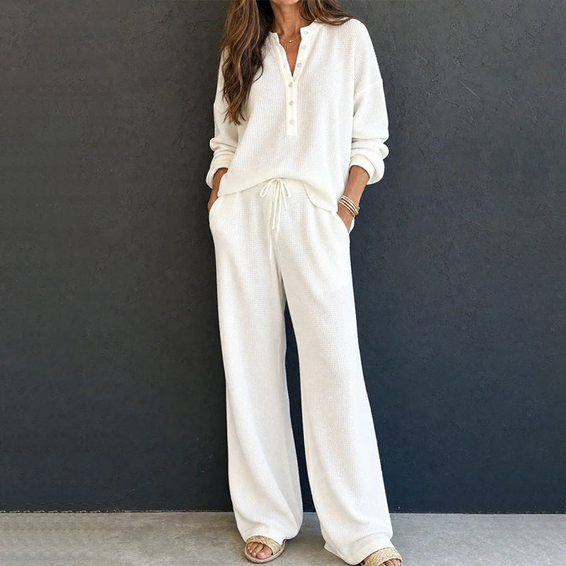 ⏰Last Day Sale 50% Off💃Women's Waffle Knit Lounge Set