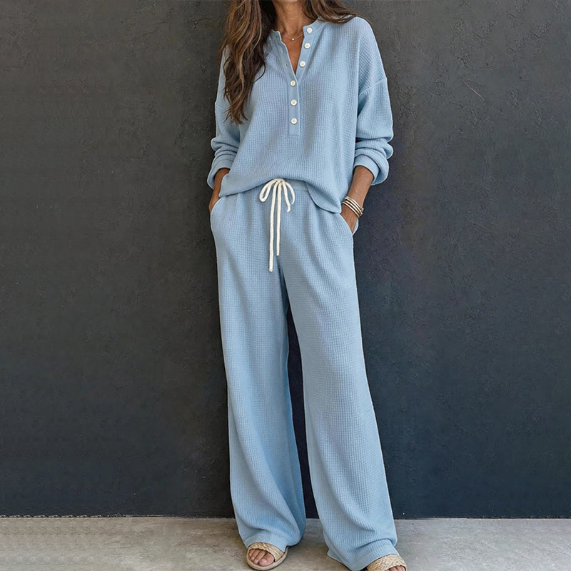 ⏰Last Day Sale 50% Off💃Women's Waffle Knit Lounge Set