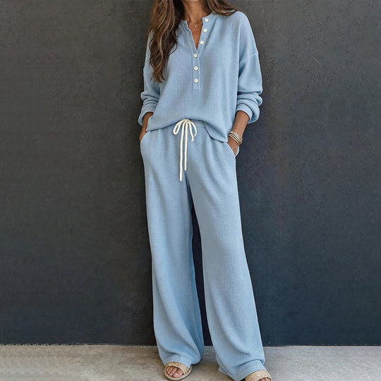 ⏰Last Day Sale 50% Off💃Women's Waffle Knit Lounge Set