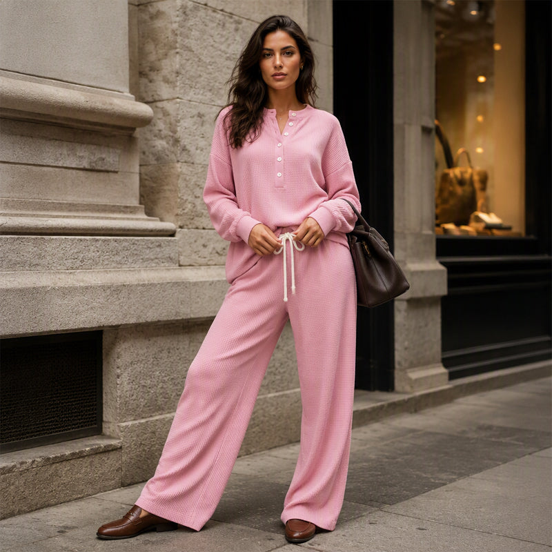 ⏰Last Day Sale 50% Off💃Women's Waffle Knit Lounge Set