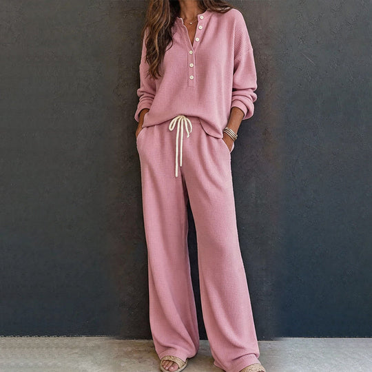 ⏰Last Day Sale 50% Off💃Women's Waffle Knit Lounge Set