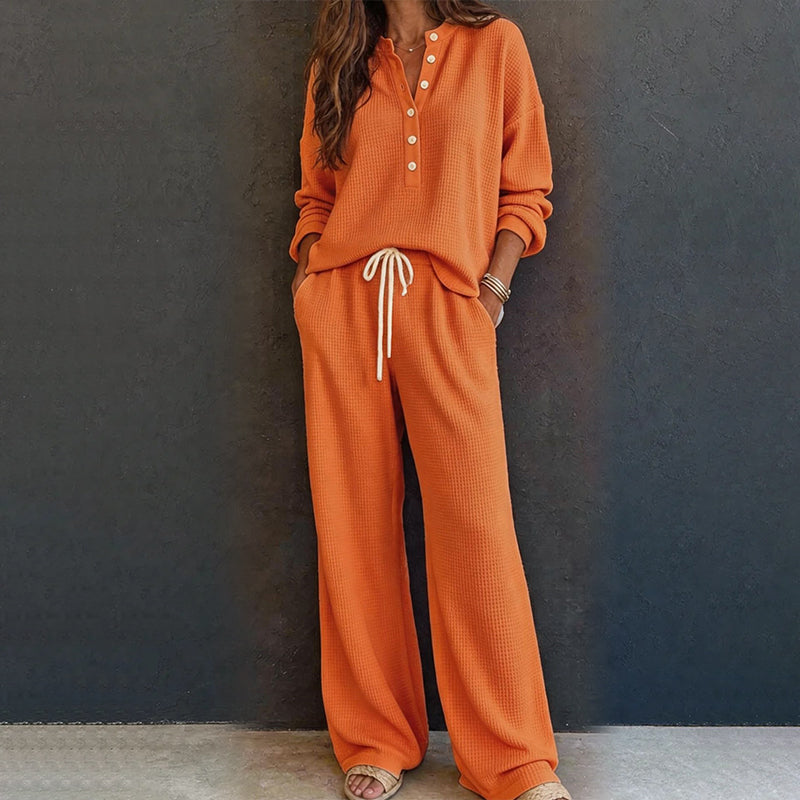 ⏰Last Day Sale 50% Off💃Women's Waffle Knit Lounge Set