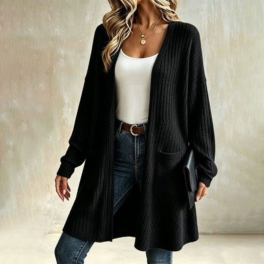 🍂 Women's Ribbed Knit Cardigan – Cozy Texture Meets Effortless Autumn Style