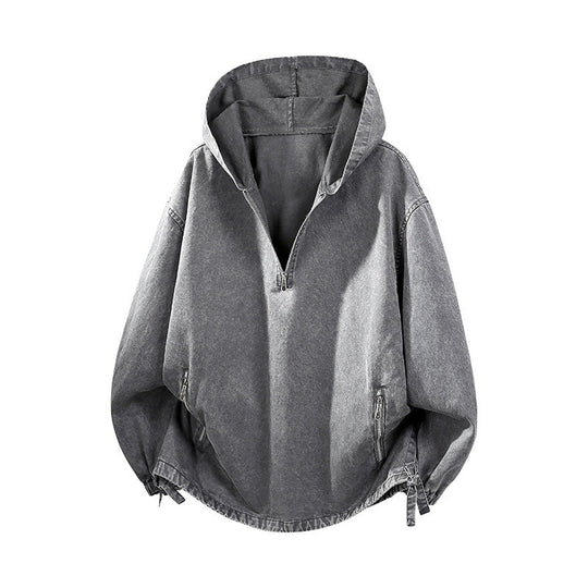 🤎Men's Vintage Washed Half-Zip Hooded Top – Relaxed Casual Pullover for Everyday Style