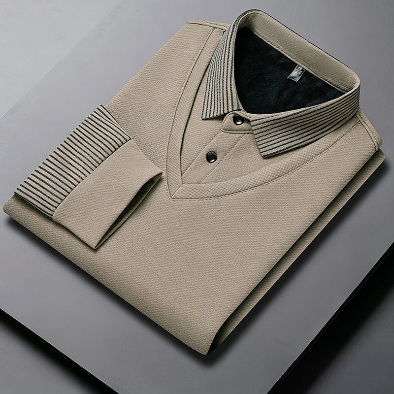 🔥49% DE RÉDUCTION ! 🍂 Chemise à Col Rayé 2 Pièces - Style Automne/Hiver en Coton Respirant et Confortable 👔📦