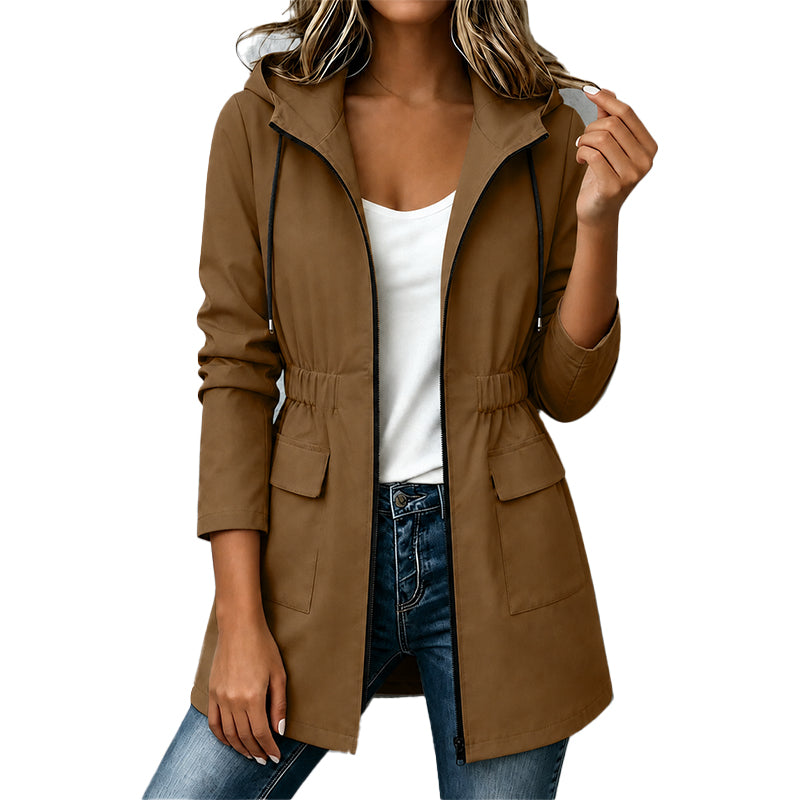 🧥New Arrivals - Women's Hooded Waterproof Jacket with High-Density Blend – Wind-Shield Fabric & Sculpted Silhouette for All-Weather Wear