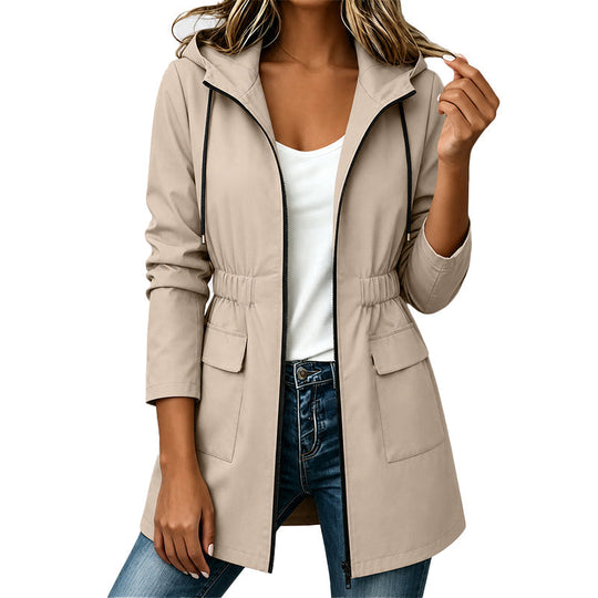 🧥New Arrivals - Women's Hooded Waterproof Jacket with High-Density Blend – Wind-Shield Fabric & Sculpted Silhouette for All-Weather Wear