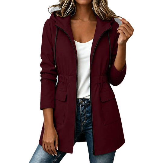 🧥New Arrivals - Women's Hooded Waterproof Jacket with High-Density Blend – Wind-Shield Fabric & Sculpted Silhouette for All-Weather Wear