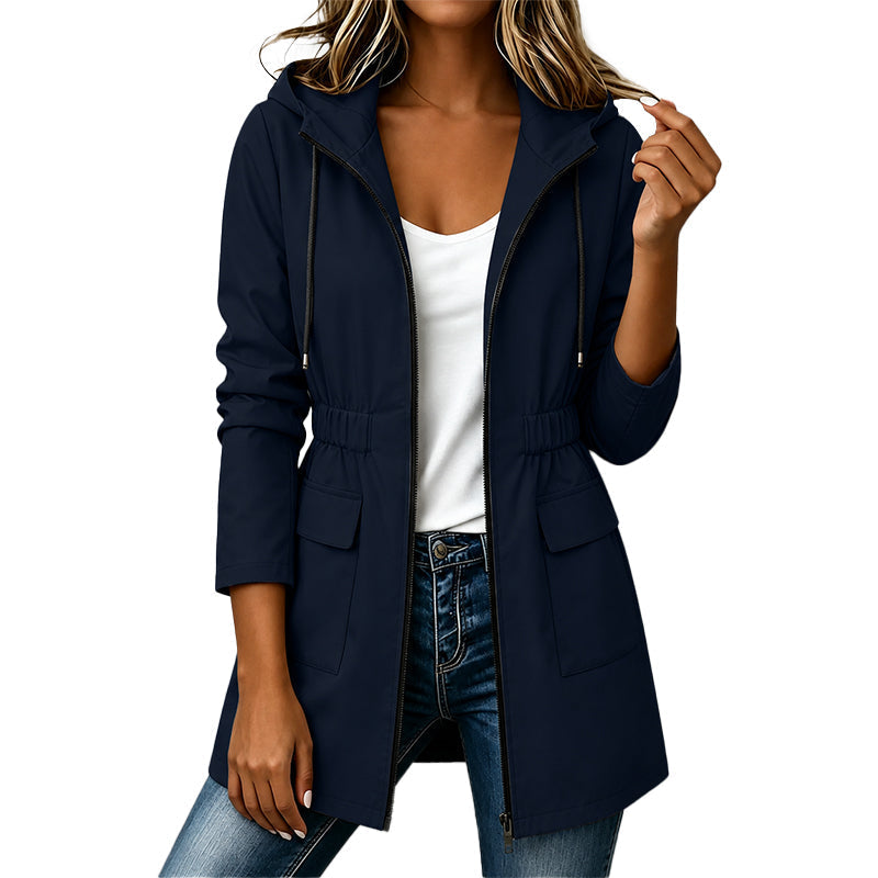 🧥New Arrivals - Women's Hooded Waterproof Jacket with High-Density Blend – Wind-Shield Fabric & Sculpted Silhouette for All-Weather Wear