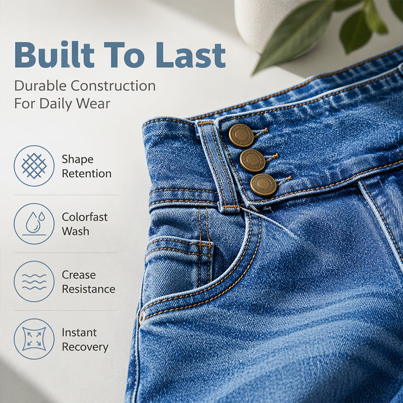 ☀️👖Seasonal Style - Wide-Leg Stretch Jeans – Flattering High-Waist Silhouette & Versatile Pairing for Any Look