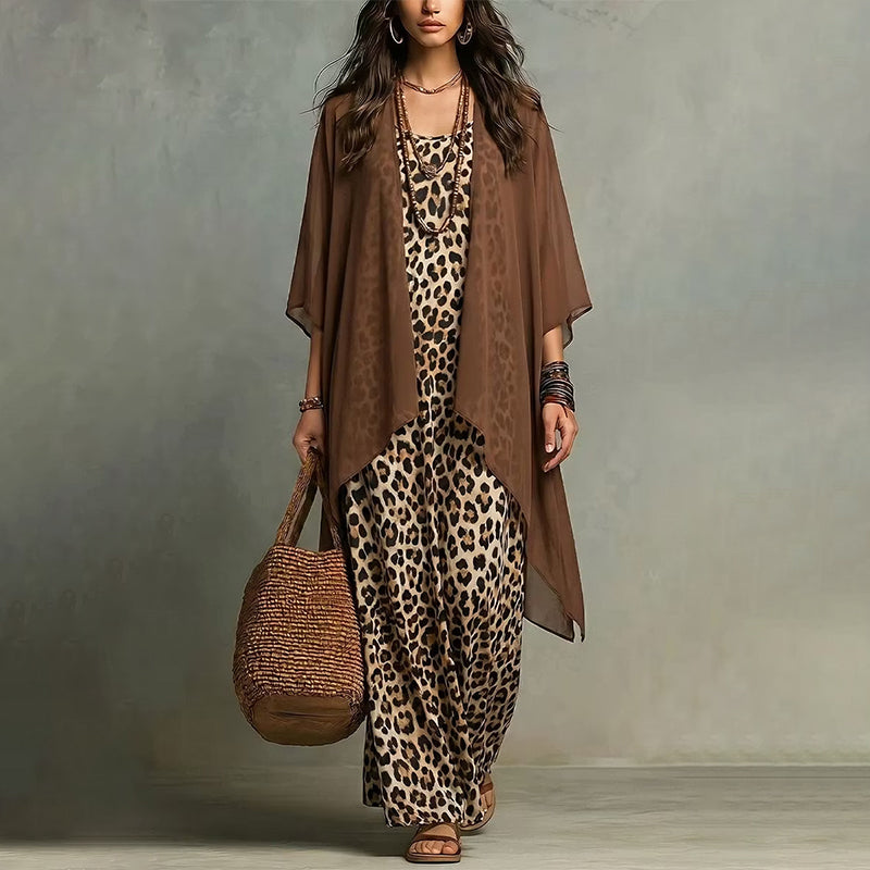Effortless Elegance Made for Real Life✨A flattering flowy maxi dress with a lightweight cover-up—designed for comfortable confidence from brunch to dinner.