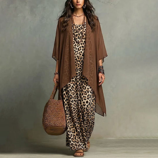Effortless Elegance Made for Real Life✨A flattering flowy maxi dress with a lightweight cover-up—designed for comfortable confidence from brunch to dinner.