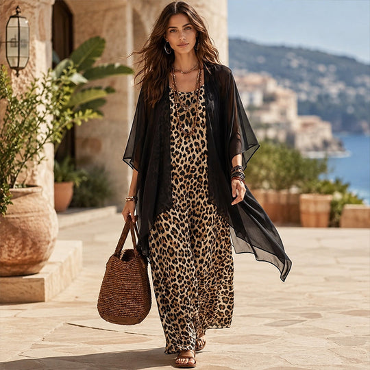 Effortless Elegance Made for Real Life✨A flattering flowy maxi dress with a lightweight cover-up—designed for comfortable confidence from brunch to dinner.