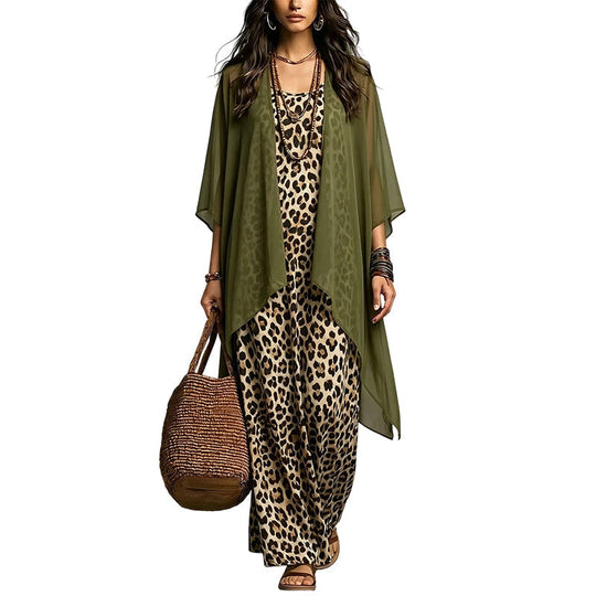 Effortless Elegance Made for Real Life✨A flattering flowy maxi dress with a lightweight cover-up—designed for comfortable confidence from brunch to dinner.