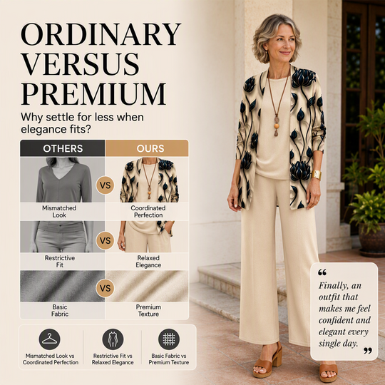 🌸  Women’s Elegant Printed 3-Piece Set – Effortless Style, Perfectly Coordinated