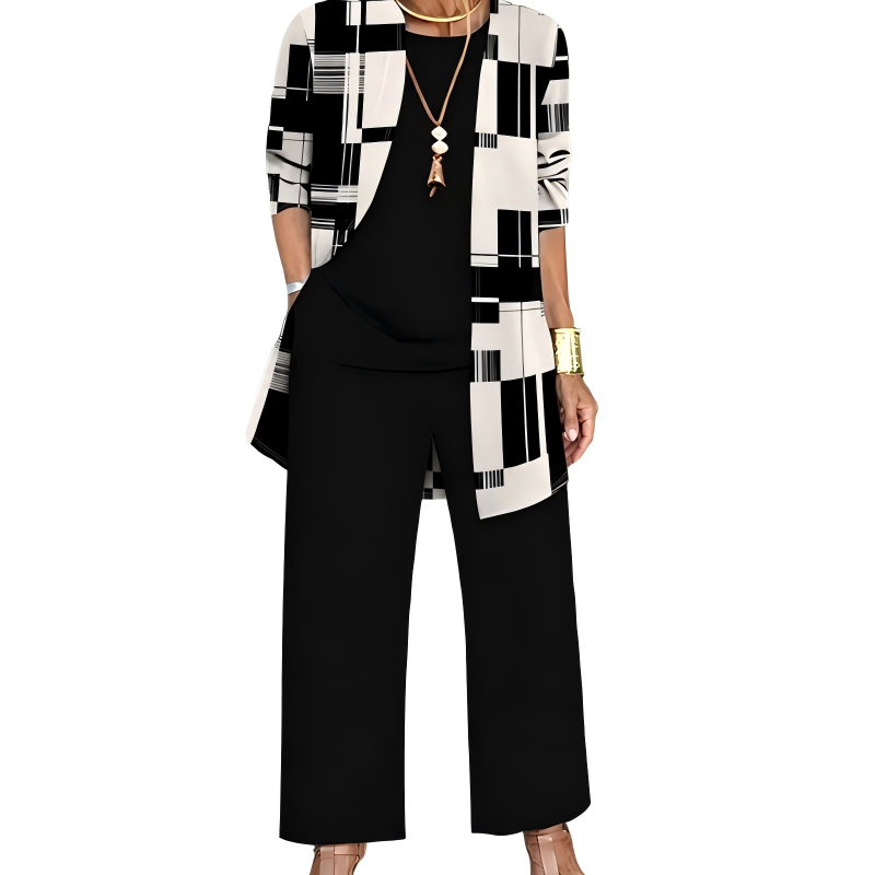 🌸  Women’s Elegant Printed 3-Piece Set – Effortless Style, Perfectly Coordinated