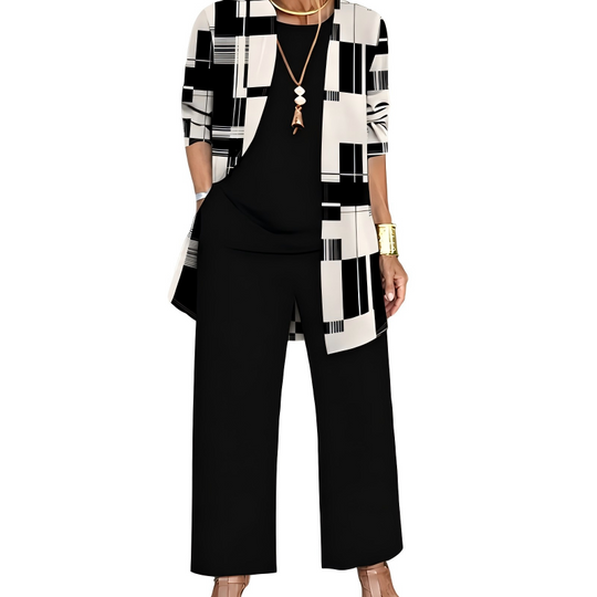 🌸  Women’s Elegant Printed 3-Piece Set – Effortless Style, Perfectly Coordinated