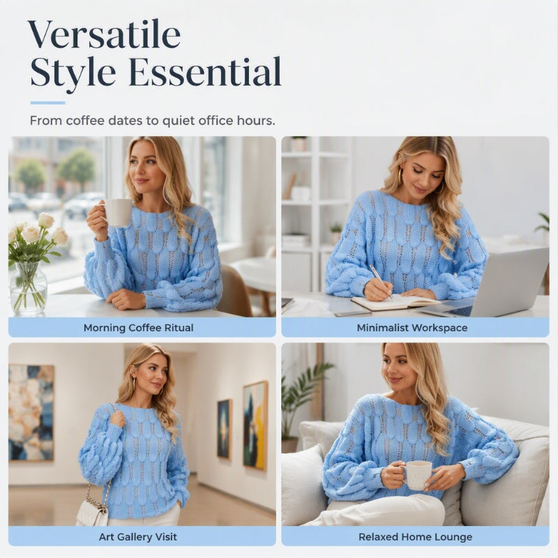 💖Early Autumn’s Sale 50% OFF🧥Women's Hollow Out Slouchy Knit Sweater