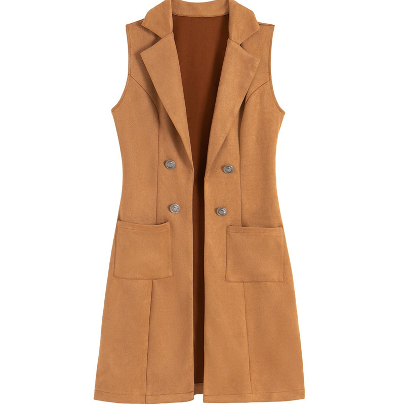 ✨Women's Chic Sleeveless Open Front Longline Jacket – Effortless Layering & Elegant Autumn Style