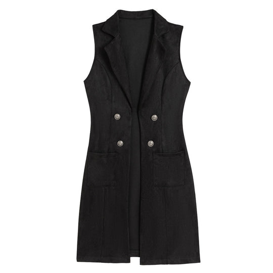 ✨Women's Chic Sleeveless Open Front Longline Jacket – Effortless Layering & Elegant Autumn Style